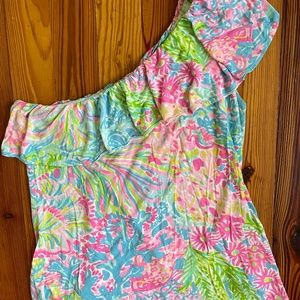 Lilly Pulitzer one shoulder cotton top